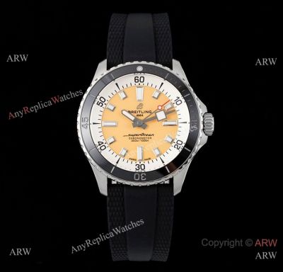 BLS Factory Swiss Copy Breitling SuperOcean Yellow Dial Watch 42mm for Men